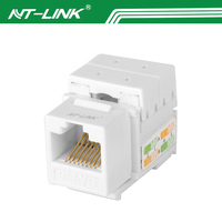 Modulo Keystone RJ45 UTP non schermato a 90 gradi con doppio IDC Cat5e Cat6 per pannello a muro e patch panel