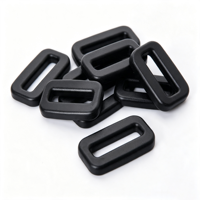 Attache de sangle en plastique noir, petit format, rectangulaire arrondi, pour sac à dos, bagages, accessoires de fixation de sangle.