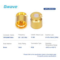 Connecteur RF mâle en laiton plaqué or Gwave GPO-JHD103-S 50 Ohm conforme RoHS pour PCB SMT DC-26.5GHz