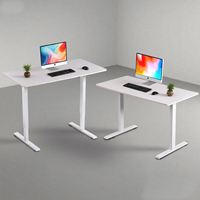 Cadre de bureau électrique économique à moteur unique, réglable en hauteur sur 2 niveaux, base de bureau assis-debout, pied biseauté noir