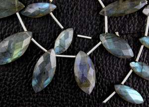 20pcs Strand Facettes Marquise Forme Bleu Flash Naturel Labradorite Haute Qualité Briolette Perles Unique En Gros Gemme - Product Image 4