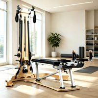 Menara Pulley Pilates Kayu Maple Pabrik BSW, Reformer Pilates Custom OEM untuk Latihan Inti di Gym & Studio
