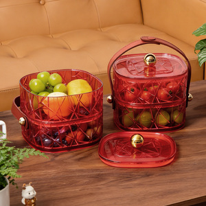 Fruit Basket Rectangle With Lid Modern Design For Living Room Party Snack Storage - Product Image 4