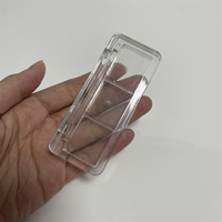 Palette d'ombres à paupières 3 couleurs plastique transparent complet blush vide sur étui compact emballage