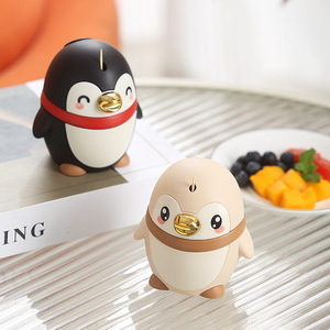 Penguin Toothpick Holder Automatic Push Button Plastic Cartoon Cute Design For Table Use - Product Image 3