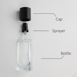 En stock – Flacons de <span class=keywords><strong>parfum</strong></span> de luxe en verre 30ML 50ML 100ML – Bouteilles en verre vides transparentes personnalisables anti-fuite avec pompe à brume fine à visser noire - Product Image 4