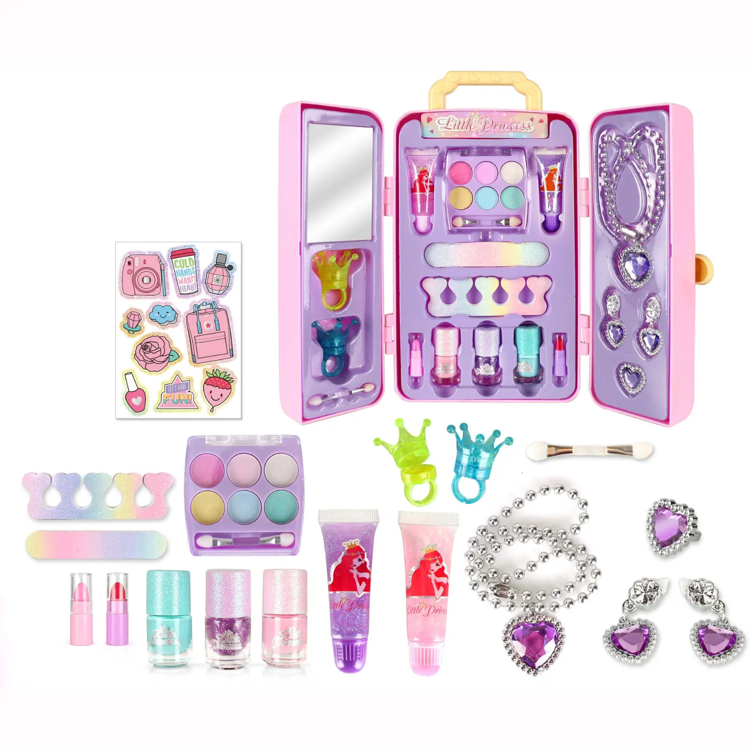 PANDAS Wardrobe Princess Pretend Play Toys Cosmetic bags Jewelry mini make up kit beauty set toy nail polish kit beauty fashion