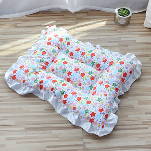 Floral Pet <b>Mat</b> Rectangle Soft Cat Bed Lace Cushion For Cats Hand Washable - Product Image 1