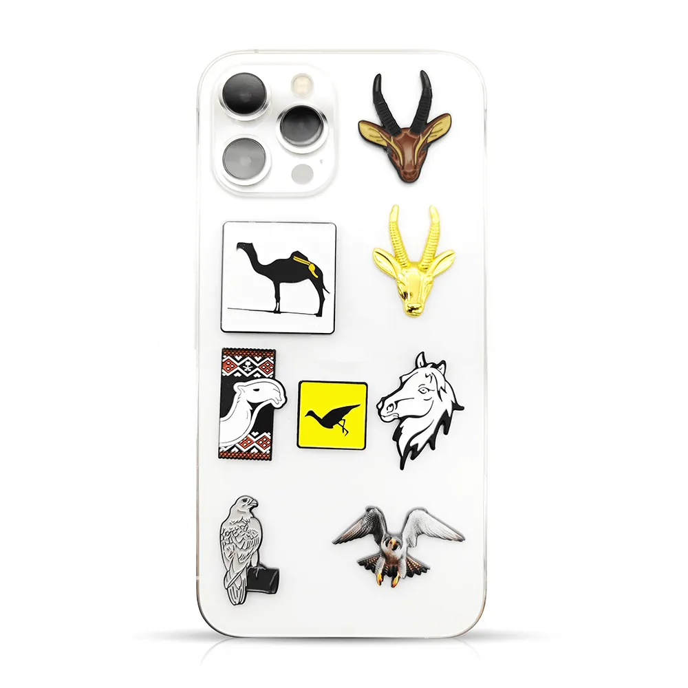 Desain Anda sendiri UEA Oman stiker logam lencana dekorasi ponsel Lapel Pin stiker lambang untuk casing ponsel