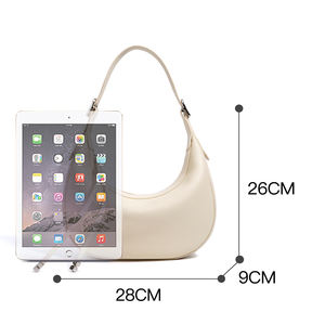 Sac demi-lune en cuir véritable Japon Deux sangles Classique Vintage Sac à bandoulière pour femmes Cuir de vachette de première qualité 2025 Designer - Product Image 2