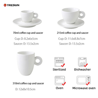 Ensemble de tasses à café arabes en céramique de 70 ml avec logo personnalisé, tasse à expresso de 80 ml, 90 ml pour les cafés