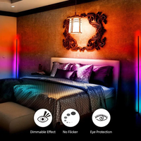 Lampe d'angle au sol LED IP65 de qualité supérieure au design unique, conforme aux normes CE et RoHS, fonctionne avec Alexa pour la décoration intérieure et l'éclairage d'ambiance