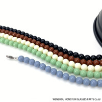 Chaîne de lunettes et cordon de masque en perles acryliques de 8 mm, couleur macaron, en forme de boule, style célébrité internet transfrontalière