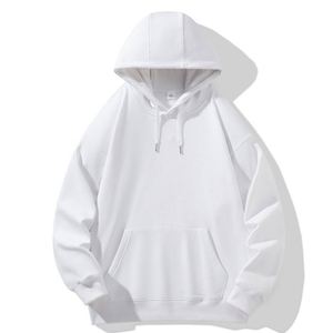 Wholesale 600Gsm High Quality Men Cotton Thick Heavyweight Pullover Custom <b>Drop</b> Shoulder Fleece Oversized Hoodie - Product Image 4