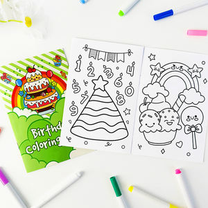 Échantillon <span class=keywords><strong>gratuit</strong></span>, livre de coloriage personnalisé pour <span class=keywords><strong>anniversaire</strong></span> d'enfants, couverture souple, couture sur selle imprimée sur papier offset en carton pour enfants - Product Image 1