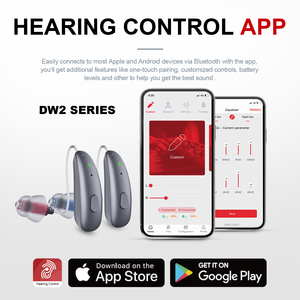 JINGHAO DW serie al por mayor inteligente autoajustable OTC Digital Bluetooth BTE audífonos sordera recargable aplicación programable - Product Image 4