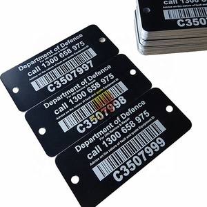 Etiquetas de Identificación de Metal para Escaneo de Inventario con Impresión Personalizada, Placas de Identificación con Código QR Grabadas con Láser, Etiquetas de Activos de Aluminio Anodizado Negro, Etiquetas de Código de Barras - Product Image 1
