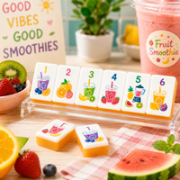 Jeu de Mahjong américain translucide en acrylique orange vif, 160 tuiles, avec plateau numéroté et mélangeur Smoothie