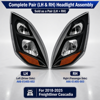 Phare de camion homologué DOT SAE pour Freightliner Cascadia 2018-2025, ensemble de phares avant LED A66-01405-002 A66-01405-003
