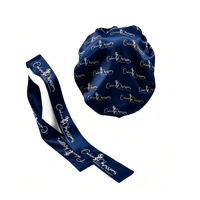Coffret Cadeau Personnalisé en Soie Pure : Bonnet de Nuit et Masque pour les Yeux 100% Soie de Mûrier pour la Protection des Cheveux