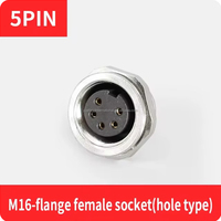 Fábrica CE RoHs brida recta hembra macho J09 serie enchufe de aviación impermeable Sensor de señal Circular 5pin M16 conector