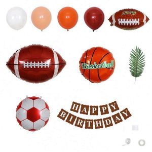 Globos de Látex Redondos de 10 Pulgadas al por Mayor, Globos de Aluminio con Diseño de Baloncesto y Fútbol Americano para Fiestas de Cumpleaños, Decoraciones Promocionales para Fiestas - Product Image 6