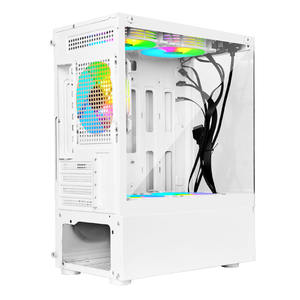 Boîtier <span class=keywords><strong>PC</strong></span> <span class=keywords><strong>Gamer</strong></span> MANMU en Alliage d'Aluminium MicroATX Mid Tower Blanc avec Verre Trempé pour Gamers - Vente Flash - En Stock - Product Image 6