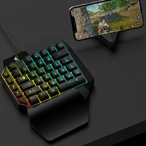 Clavier de jeu T-WOLF à une main, 104 touches, rétroéclairage 7-RGB, mécanique, filaire, programmable pour jeux mobiles - Product Image 1