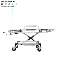 Lit de chariot de civière de patient d'urgence en alliage d'aluminium pliant d'ambulance d'hôpital de haute qualité
