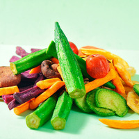 Fruit, groente, snacks, gedroogd fruit en groenten, groothandel, bulk, gezonde snacks, HALAL, gemengde knapperige plakjes, gedroogde groenten