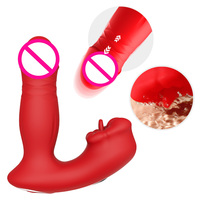APP-gesteuerter Erwachsenen-Vibrator mit Doppelstimulation, Teleskop-Zungenlecker und Klitoris-Stimulator für Frauen, Massagegerät und Weiblicher Masturbator