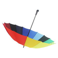 Parapluie Arc-en-ciel Droit Coloré Personnalisé pour Décoration de Toit Suspendu, 16k