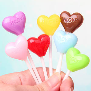 Бесплатная доставка, Разноцветные Подвески в форме сердца и леденца из смолы для рукоделия, подвески, украшения из смолы, аксессуары из смолы, кабошоны - Product Image 4