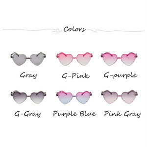 Enfants Lunettes De Soleil <span class=keywords><strong>En</strong></span> Forme De Coeur Filles Marque Designer Mode Sans Monture <span class=keywords><strong>AMOUR</strong></span> Clair Océan Lentilles Lunettes - Product Image 5