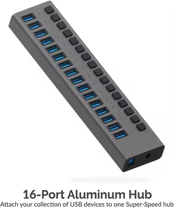 16 puertos USB 3,0 5Gbps Transferencia de datos y enchufe de alimentación 90W HUB multipuerto para cada extensión de equipo USB 3,0 - Product Image 5