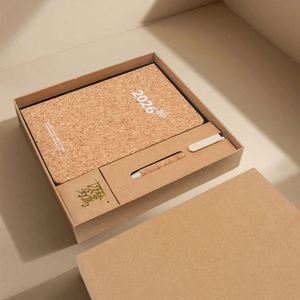 Agenda Ecológica Personalizada con Logotipo 2026, Set de Regalo al por Mayor, Cuaderno de Tapa Dura de Corcho y Posos de Café, Diario, Agenda, Día del Padre - Product Image 4