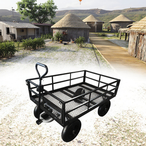 TC4206 Chariot utilitaire de jardin robuste, chariot de jardin en acier maillé, avec roue pneumatique 16 pouces 4.00-8 - Product Image 4