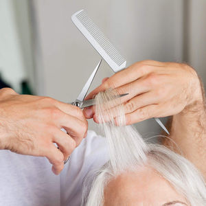 Pettine in alluminio per capelli da barbiere in metallo pettine per denti fini e larghi - Product Image 5