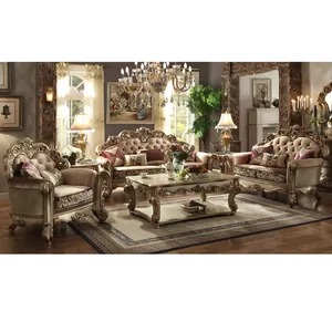 Francia romantico stile morbido divano TV cabinet chaise 7 posti insieme di tutto per living room furniture set