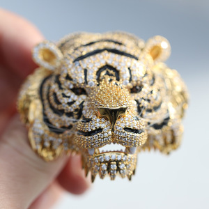 Broche con Cabeza de Tigre de Diseño Original, Chapado en Oro, Aleación de Zinc, Unisex, Pin de Moda, Regalo - Product Image 4