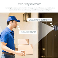 Sonnette de porte intelligente WiFi avec caméra, batterie 5000 mAh, détecteur de mouvement PIR, visiophone numérique