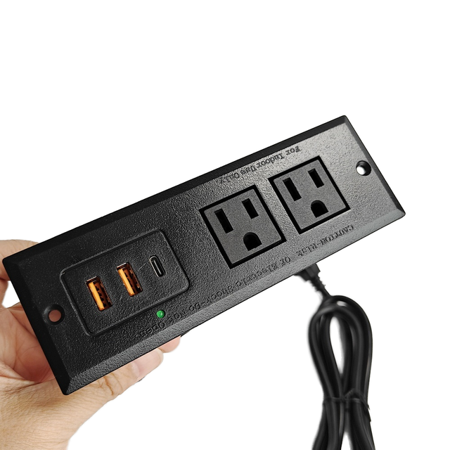 Cabinet Use Simple Design Conference Recessed USB-C Power Socket Furniture Desktop Grommet Hidden Built-in Power Strip