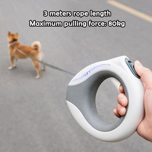 Laisse rétractable automatique pour chien KingHon 3m 10 pieds, mains libres, en nylon, rechargeable par USB, avec lumière LED - Product Image 5