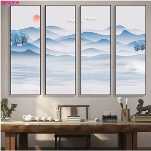 Stampe su Tela Personalizzate di Paesaggi Dorati, Dipinti Astratti Decorativi per Arredamento Casa e Hotel, Arte Murale Personalizzata - Product Image 2