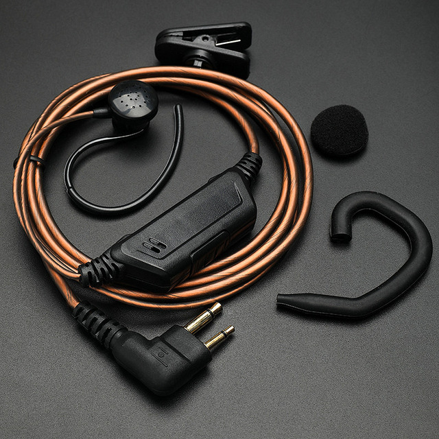 Walkie Talkie Air Tube Headset K Type 2-pin M Type Concealed Acoustic Tube Headset with Large PTT Microphone for Motorola TYT KW