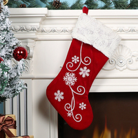 Chaussettes de Noël en dentelle avec des flocons de neige en peluche faits à la main, design magnifique