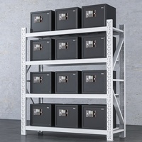 Étagères en acier de moyenne capacité, 200 kg/étagère, empilables, sans boulons, installation facile, revêtement en poudre antirouille, certifiées CE, rayonnage de stockage