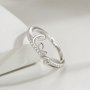 Bijoux Ada Joya Plata 925 Argent Sterling Nouveau Design Amour Plaqué Rhodium Bagues pour Femmes - Product Image 3