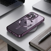 Étui de téléphone magnétique en TPU électroplaqué transparent