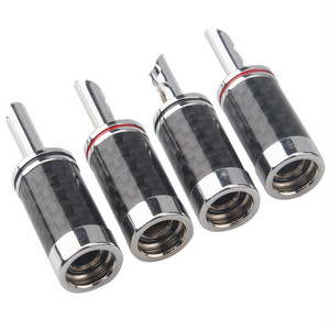 Thiết Bị Đầu Cuối Chuối Sợi Cacbon Răng Cưa Mạ Rhodium Đồng Nguyên Chất Bộ Khuếch Đại Loa Hifi Đầu Cắm Đầu Nối RCA - Product Image 1